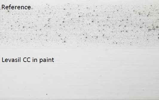 Levasil CC in paint compared with reference paint in exterior exposure test